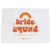 Grand Sac Cadeau Retro Super Daisy Bride Squad Bachelorette Party (Devant)