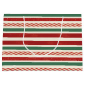 Grand Sac Cadeau Retro Treasures Christmas stripes (Devant)