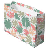 Grand Sac Cadeau Rétro, tropical, feuille (Dos Angle)