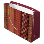 Grand Sac Cadeau Retro Waves and Geometric Midcentury Pattern (Dos Angle)