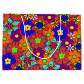 Grand Sac Cadeau Rétros fleurs de hippie (Dos)