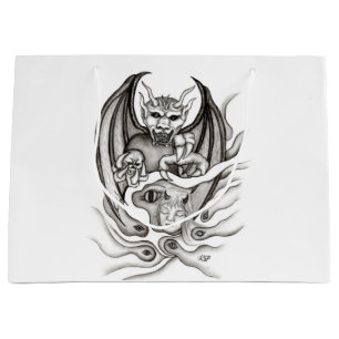 Grand Sac Cadeau Rêve de minuit - Les diables dans le style tatouag