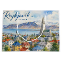 Reykjavik Islande souvenir aquarelle