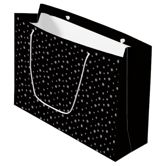 Grand Sac Cadeau Rhinestones en noir (Devant Angle)