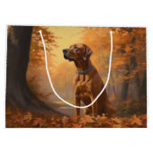Grand Sac Cadeau Rhodesian Ridgeback à l'automne Feuilles automne I (Dos)