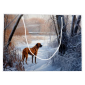 Grand Sac Cadeau Rhodesian Ridgeback Laisser Neige Noël (Dos)