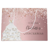 Grand Sac Cadeau Robe rose rose rose pâle de Quinceanera (Devant)