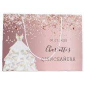 Grand Sac Cadeau Robe rose rose rose pâle de Quinceanera (Dos)