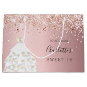 Grand Sac Cadeau Robe rose rose rose rose douce 16 (Devant)