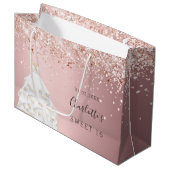 Grand Sac Cadeau Robe rose rose rose rose douce 16 (Devant Angle)