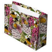 Grand Sac Cadeau Robins dans le jardin (Devant Angle)