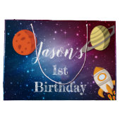 Grand Sac Cadeau Rocket Space Galaxy 1er anniversaire (Dos)