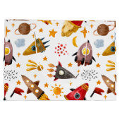 Grand Sac Cadeau Rockets & Meteors Pattern Gift Bag (Dos)