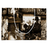 Grand Sac Cadeau Rodeo Cowboy Rustic Country Western Thème (Dos)