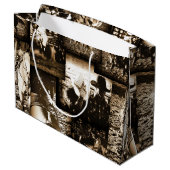 Grand Sac Cadeau Rodeo Cowboy Rustic Country Western Thème (Dos Angle)