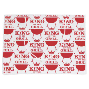 Grand Sac Cadeau Roi Du Grill, Rouge