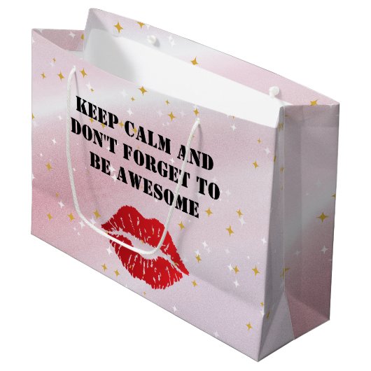 Grand Sac Cadeau Romantic chic luxe red lips (Devant Angle)