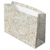 Grand Sac Cadeau Romantic Cream Ivory Floral Wedding  (Dos Angle)