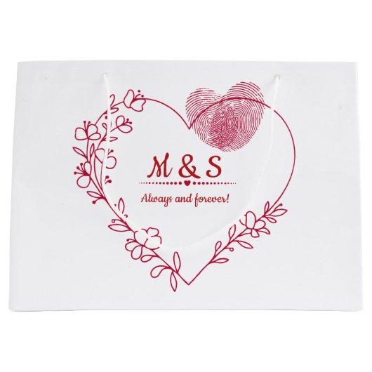 Grand Sac Cadeau Romantic Fingerprint Heart Gift Bag (Devant)