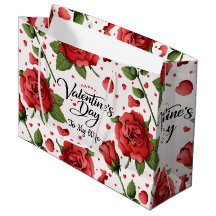 Romantic Red Rose & Heart Pattern Frame Valentine