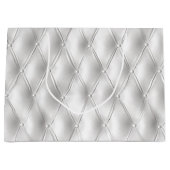 Grand Sac Cadeau Romantique Blanc Faux Cuir (Devant)