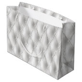 Grand Sac Cadeau Romantique Blanc Faux Cuir (Dos Angle)
