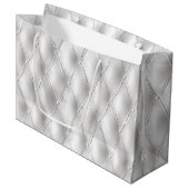 Grand Sac Cadeau Romantique Blanc Faux Cuir (Devant Angle)