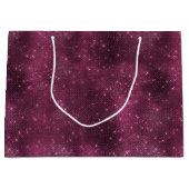 Grand Sac Cadeau Romantique Fête de Mariage Burgundy Sparkle Glitzy (Devant)