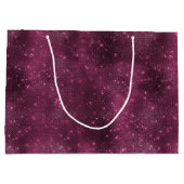 Grand Sac Cadeau Romantique Fête de Mariage Burgundy Sparkle Glitzy (Dos)