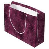Grand Sac Cadeau Romantique Fête de Mariage Burgundy Sparkle Glitzy (Dos Angle)