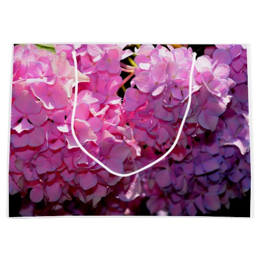 Grand Sac Cadeau Romantique rose floral élégant hydrangeas (Devant)