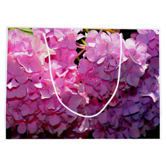 Grand Sac Cadeau Romantique rose floral élégant hydrangeas (Dos)