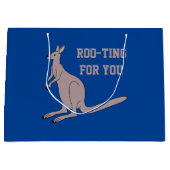 Grand Sac Cadeau Roo-ting pour vous mignon Aussie Funny Kangaroo Pu (Devant)
