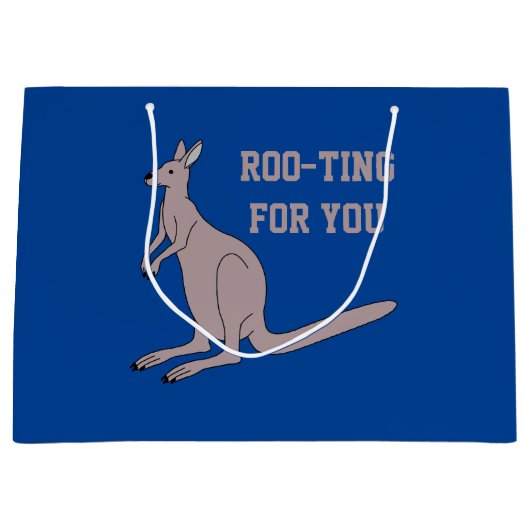 Grand Sac Cadeau Roo-ting pour vous mignon Aussie Funny Kangaroo Pu (Devant)