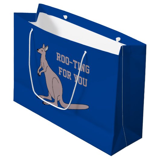 Grand Sac Cadeau Roo-ting pour vous mignon Aussie Funny Kangaroo Pu (Devant Angle)