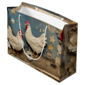 Grand Sac Cadeau Rooster Old macdonald Farm Collage (Dos Angle)