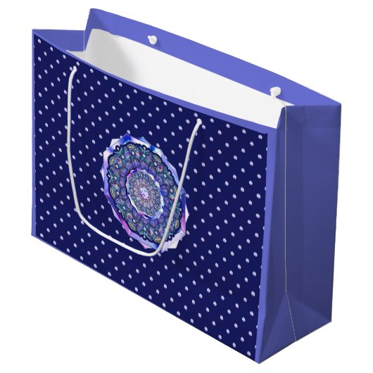 Grand Sac Cadeau Rosace bleue (Devant Angle)