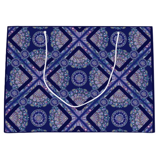 Grand Sac Cadeau Rosace bleue (Devant)