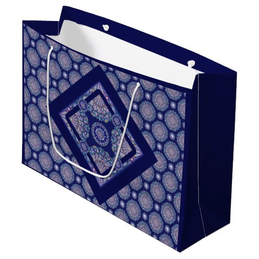 Grand Sac Cadeau Rosace bleue (Devant Angle)