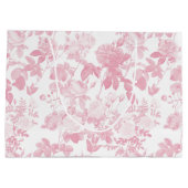 Grand Sac Cadeau Rose blanc rose Chinoiserie Motif (Dos)
