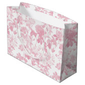 Grand Sac Cadeau Rose blanc rose Chinoiserie Motif (Dos Angle)