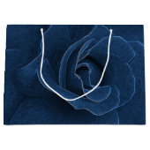 Grand Sac Cadeau Rose bleu velours (Devant)