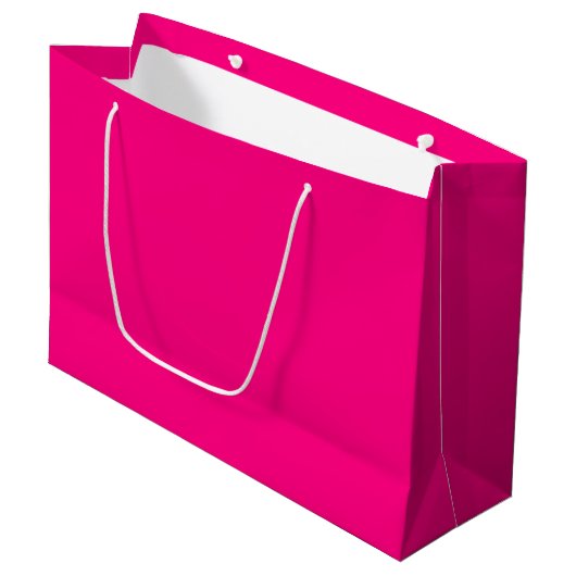 Grand Sac Cadeau Rose brillant (Devant Angle)