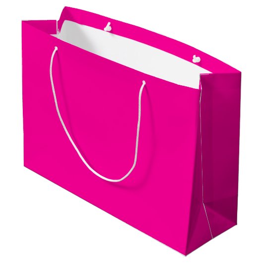 Grand Sac Cadeau Rose Chaud Uni (Dos Angle)