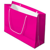 Grand Sac Cadeau Rose Chaud Uni (Devant Angle)