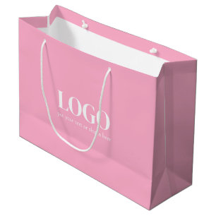 Grand Sac Cadeau Rose et blanc Affaires personnalisées