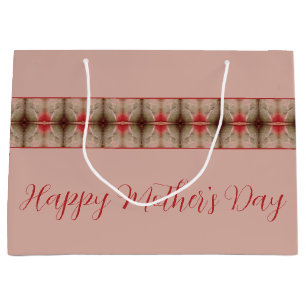 Grand Sac Cadeau Rose Et Grange Rouge