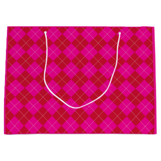 Grand Sac Cadeau Rose et rouge prépa' Noël Argyle Fêtes de fin d'an