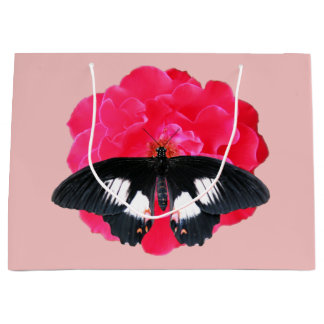 Grand Sac Cadeau Rose et Swallowtail