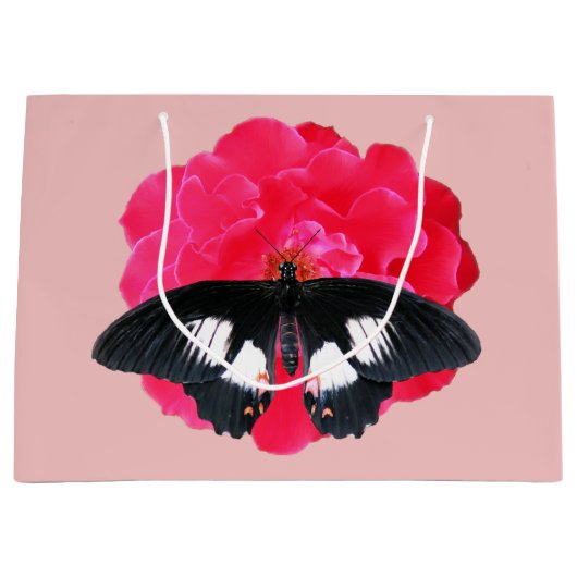Grand Sac Cadeau Rose et Swallowtail (Devant)